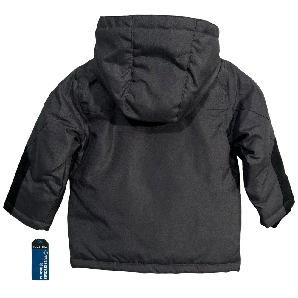 Nautica Toddler Boys Snorkel Snow Jacket Size 3T Gray Black Water Resistant Coat - Picture 6 of 9
